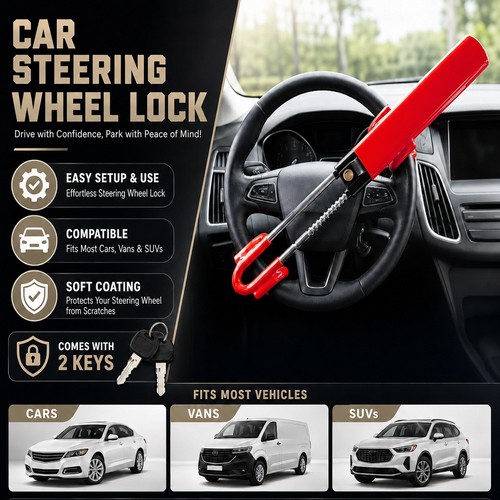 Car steering wheel - steering, lock