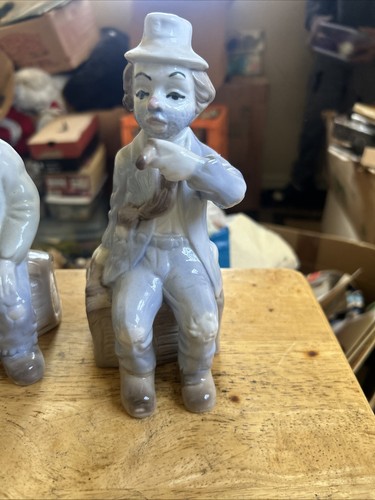 Porcelain clown statue - porcelain,