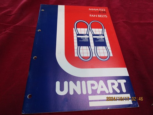 Unipart fan belt catalog