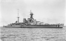 HMS Hood the last battlecruiser built - Royal Navy • WW2 Photograph Militaria