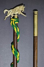 Early - Wolf Cubs - Scouting - 7ft Flag Pole - Wolf Finial & Braids.