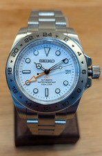 Premium Seiko MOD GMT watch Explorer II 2 Polar style, NH34 automatic movement.