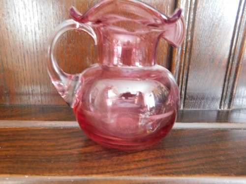 Vintage hand blown cranberry - vintage,