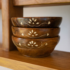 Wooden Walnut Fruit Snack Bowl