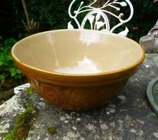 Vintage Kitchen Mixing Bowl 4 Pints Brown Treacle Glaze Hartleys Ltd Castleford
