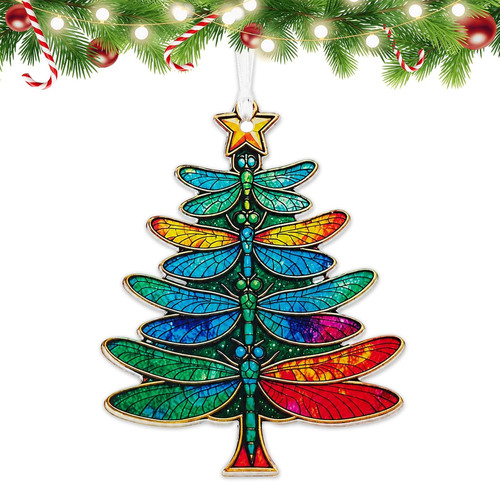 Colourful dragonfly christmas - dragonfly,
