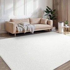 Washable Rugs Living Room 200X280CM, Crème Area Rugs for Bedroom Non Sheeding
