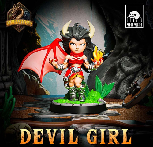 28mm devil girl chibi d - , d&d