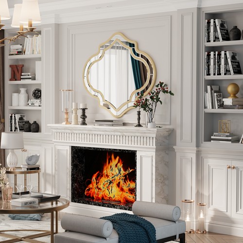 Scalloped oval wall mirror - scalloped,