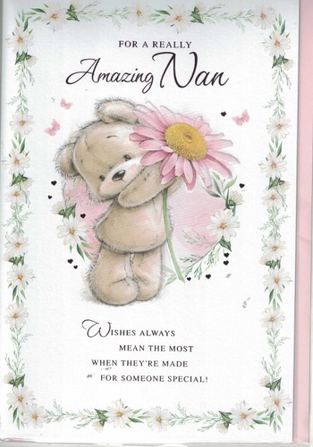 Nan birthday card large cute - nan,