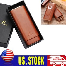 Leather Cedar Wood Cigar Case
