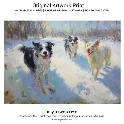 Border collie dogs print - border, |