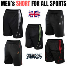 Mens Football Shorts Jogging Running Gym Sports Breathable Fitness Size XS - 2XL