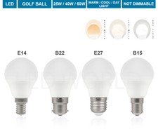LED Golf Ball Light Bulbs Small Screw / Bayonet, 1-20 Pack, E14 Lamp 25W 40W