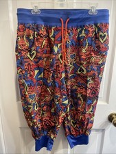 Zumba Dance Pants Vibrant Graphic Joggers Capri Large Fun Elastic Waist Band
