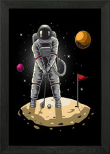 Hole in one astronaut Framed