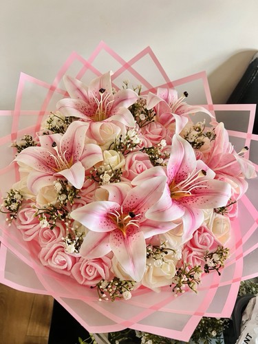 Beautiful handmade pink lily - beautiful, &