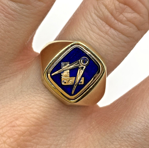 Freemasons ring 9ct gold - ring,