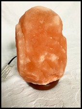Natural Himalayan Pink Rock Salt Lamp 3.1 kg on Wooden Base with Inline Switch