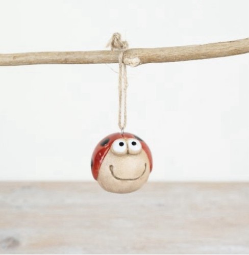 Ceramic hanging ladybug - ceramic,
