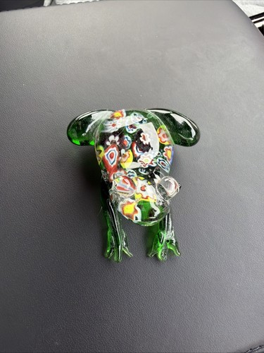 Millefiori glass frog ornament - frog,