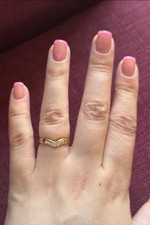 Hallmarked 9ct Gold and Diamond Wishbone Ring