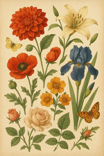 Vintage Botanical Flower