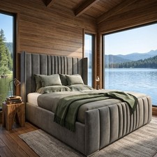 Ottoman Bed Winged Panel Plush