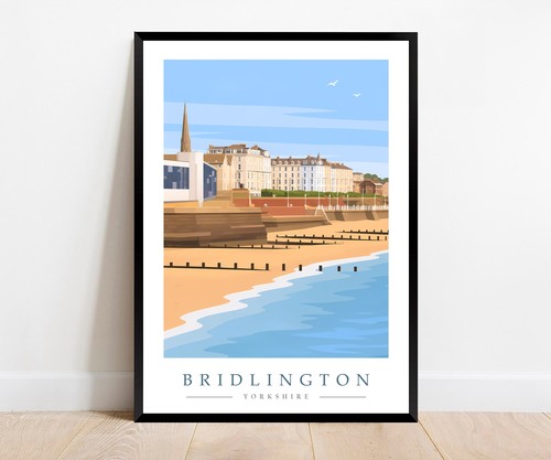 Bridlington beach and steeple - beach,