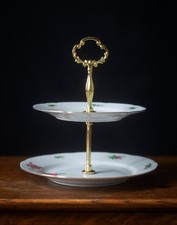 Christineholm porcelain Rose 2 Tier Sever Cake Stand Germany