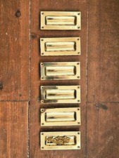 6 x Flush Pull for Sliding Doors or sash windows  102mm x 45mm - Polished Brass