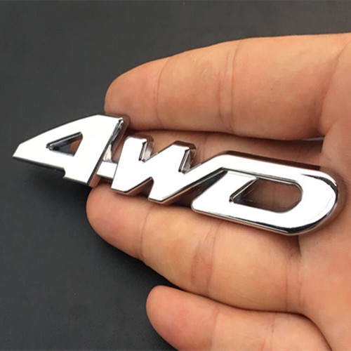 4wd logo silver chrome metal - 4wd,
