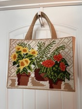 Vintage Needlepoint Purse Tote