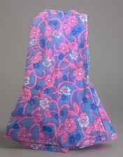 Vintage Sindy Doll Clothing Outfit Vest Dress Pink Flower Blue Colour