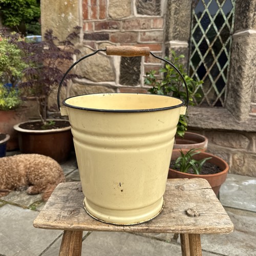 Vintage enamel bucket - enamel,