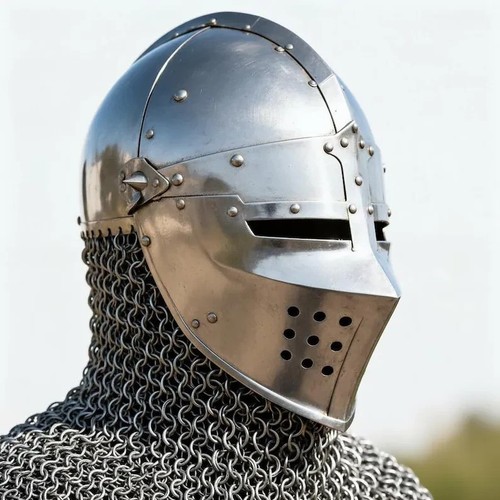 18g steel medieval - steel, bascinet