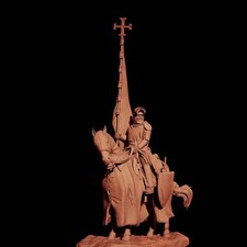 1/24 Resin Model Kit Medieval Knight Crusader Rider Horseman Unpainted