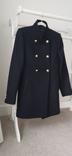 Zara Black wool blend double breasted coat size Small New unworn