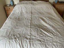 Cream Cotton Large Bedspread