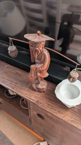 Vtg chinese hand carved wooden - chinese,