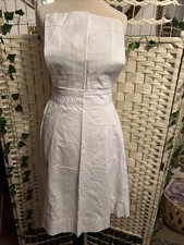 Vintage White Linen Nurses Maids Apron - Ditsy Vintage Collection