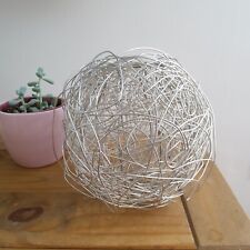 Vintage Retro Unusual Wire Lampshade Celing Silver