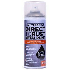 ProKleen Direct To Rust Spray Paint Anti Rust Corrosion Black Satin 400ml