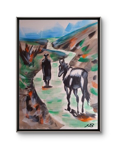 Man and horse trail - horse,