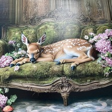 Upcycled decoupaged Fawn Deer