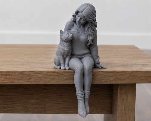 Woman cat shelf - woman, sitter