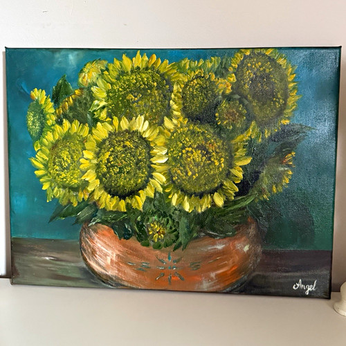 Angel sunflowers still life - sunflowers,
