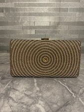 Gold Stone & Pearl Clutch Bag & Shoulder Chain For Party, Bridal, Evening Bag 