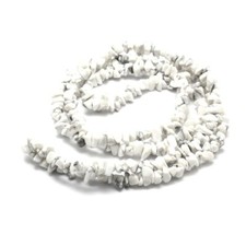 Howlite Gemstone Bead Chips - Natural White Crystals - 3mm ~ 8mm - 1 Strand