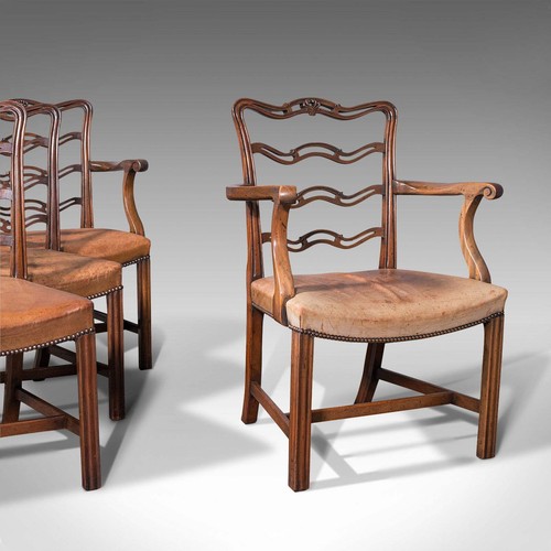 Set vintage ladder back - of,